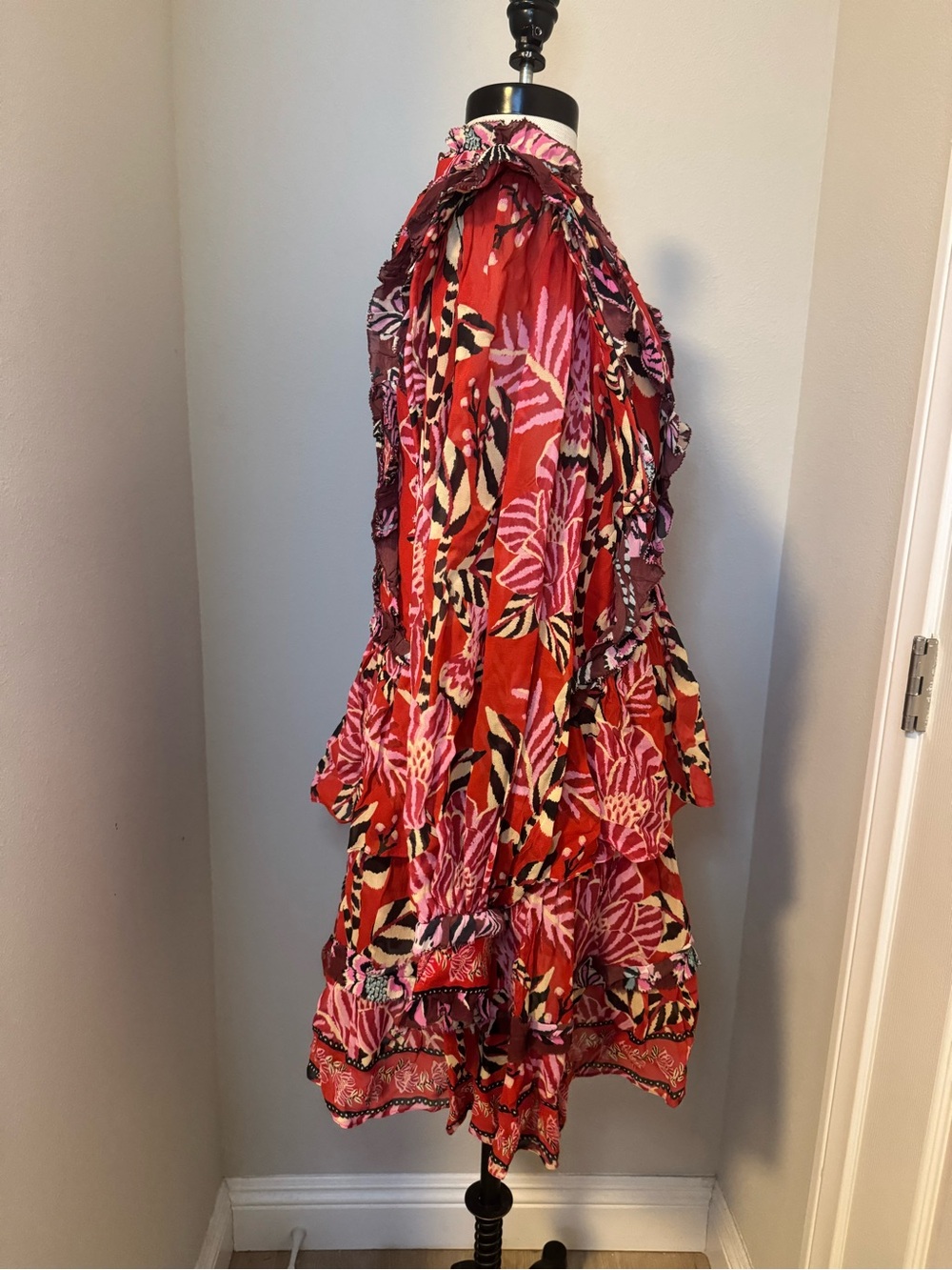 FARM Rio Pink and Orange Floral Ruffle Mini Dress - Picture 5 of 8
